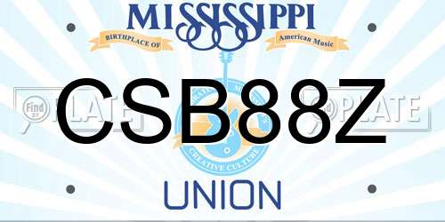 CSB88Z Mississippi License Plate