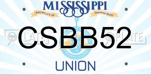 CSBB52 Mississippi License Plate