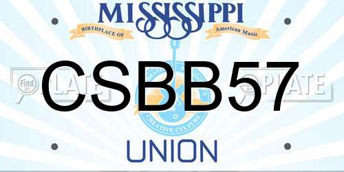 CSBB57 Mississippi License Plate