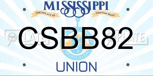 CSBB82 Mississippi License Plate