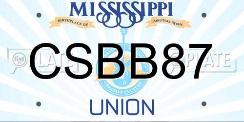 CSBB87 Mississippi License Plate
