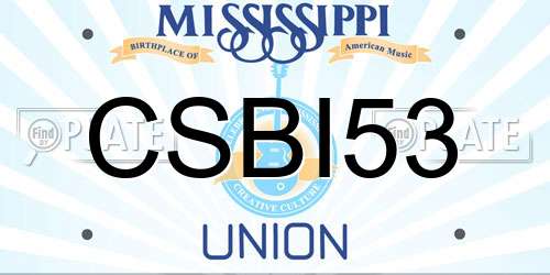 CSBI53 Mississippi License Plate