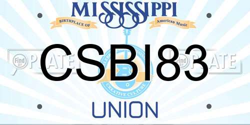 CSBI83 Mississippi License Plate