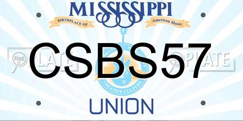 CSBS57 Mississippi License Plate