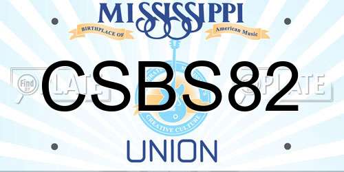 CSBS82 Mississippi License Plate