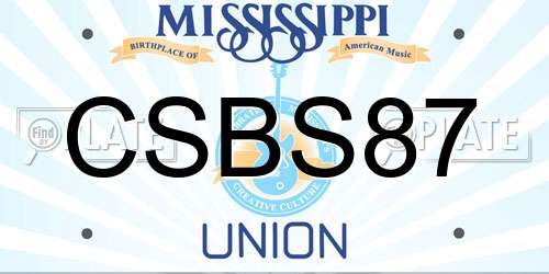 CSBS87 Mississippi License Plate