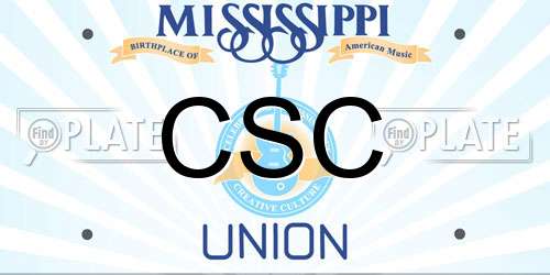 CSC Mississippi License Plate