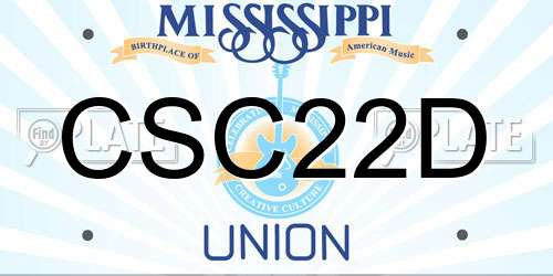 CSC22D Mississippi License Plate
