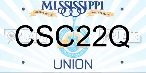 CSC22Q Mississippi License Plate