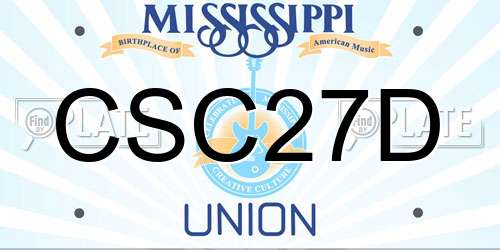 CSC27D Mississippi License Plate