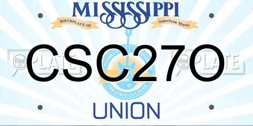 CSC27O Mississippi License Plate