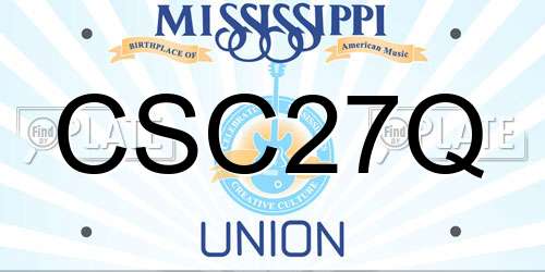 CSC27Q Mississippi License Plate