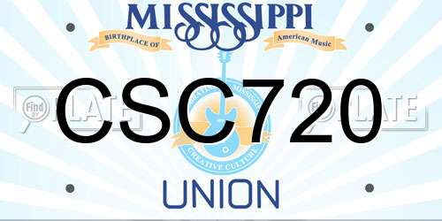 CSC720 Mississippi License Plate