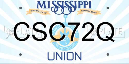CSC72Q Mississippi License Plate