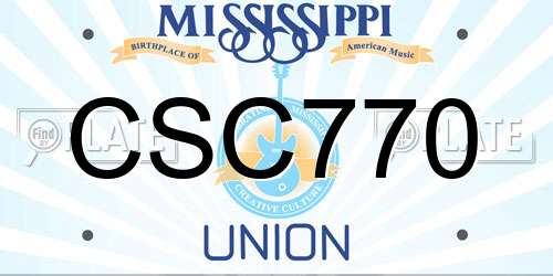 CSC770 Mississippi License Plate