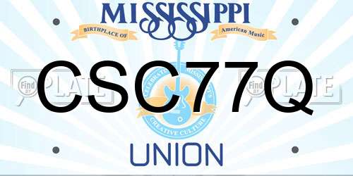 CSC77Q Mississippi License Plate