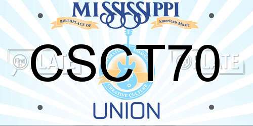 CSCT70 Mississippi License Plate