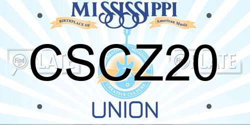CSCZ20 Mississippi License Plate