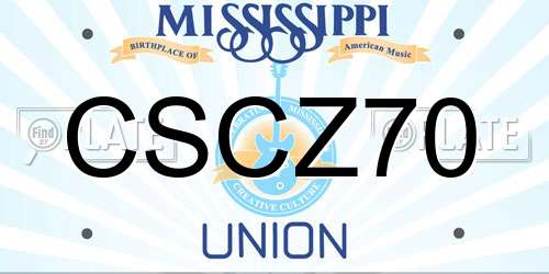 CSCZ70 Mississippi License Plate