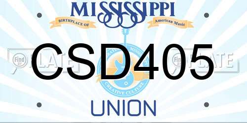 CSD405 Mississippi License Plate