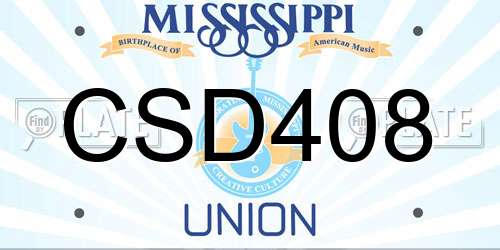 CSD408 Mississippi License Plate