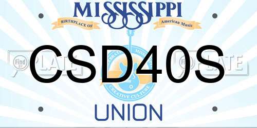 CSD40S Mississippi License Plate