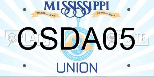 CSDA05 Mississippi License Plate