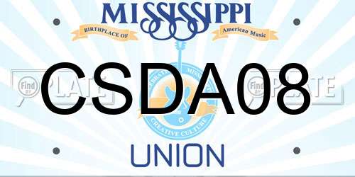 CSDA08 Mississippi License Plate