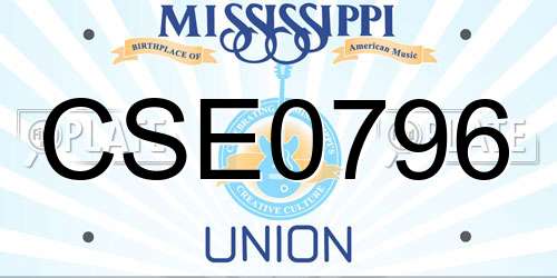 CSE0796 Mississippi License Plate
