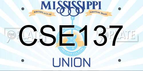 CSE137 Mississippi License Plate