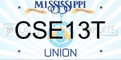 CSE13T Mississippi License Plate