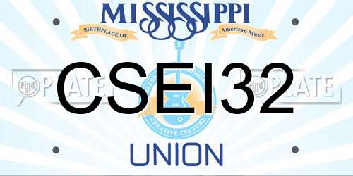 CSEI32 Mississippi License Plate