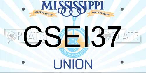 CSEI37 Mississippi License Plate