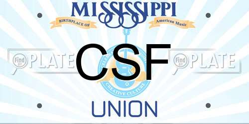 CSF Mississippi License Plate