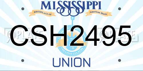 CSH2495 Mississippi License Plate