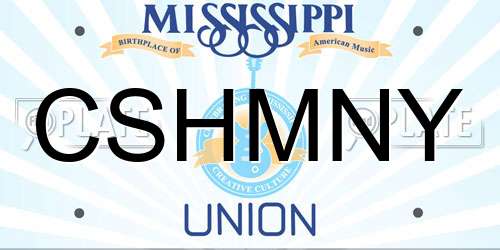 CSHMNY Mississippi License Plate