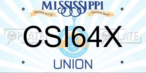 CSI64X Mississippi License Plate