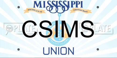 CSIMS Mississippi License Plate