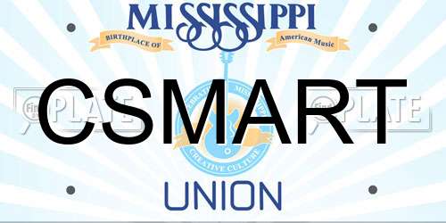 CSMART Mississippi License Plate