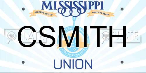 CSMITH Mississippi License Plate