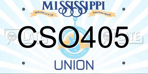 CSO405 Mississippi License Plate