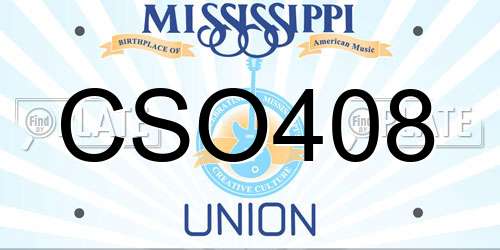 CSO408 Mississippi License Plate