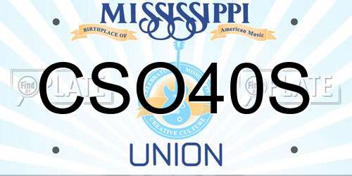 CSO40S Mississippi License Plate