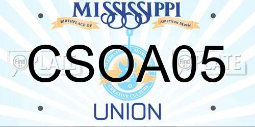 CSOA05 Mississippi License Plate