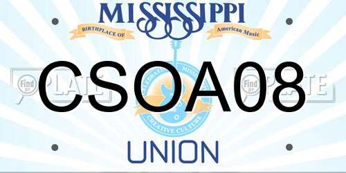 CSOA08 Mississippi License Plate