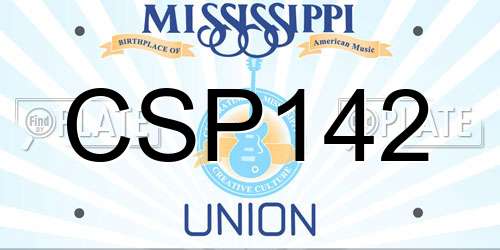 CSP142 Mississippi License Plate