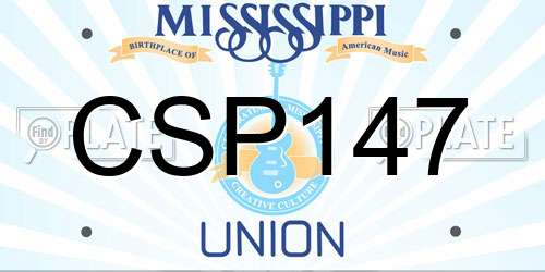 CSP147 Mississippi License Plate
