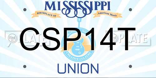 CSP14T Mississippi License Plate