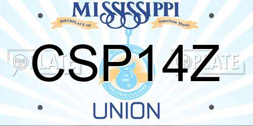 CSP14Z Mississippi License Plate