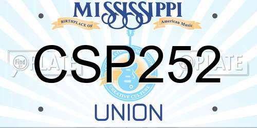 CSP252 Mississippi License Plate